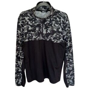 The North Face Jacket 1/4 Zip Mens‎ Size Medium Black Camouflage Chest Pocket